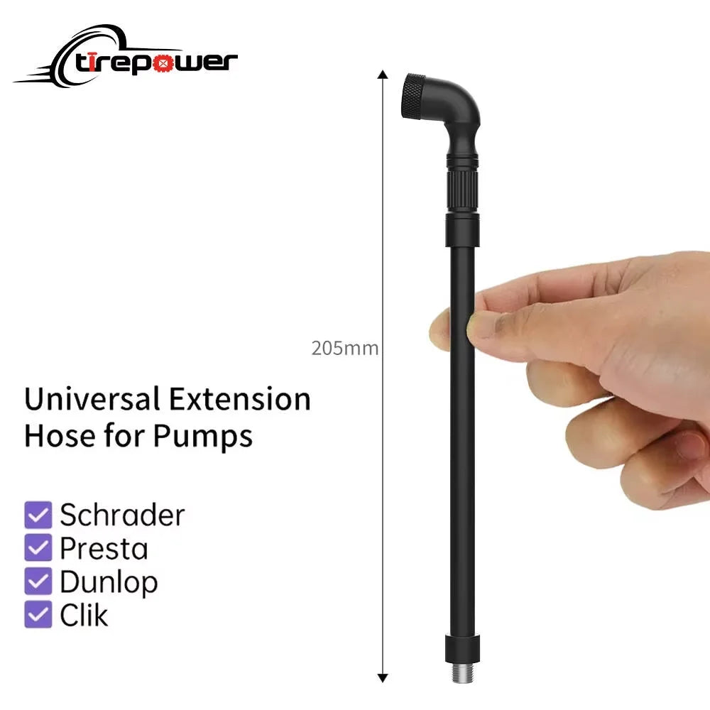 Bicycle Pump air nozzle Adapter 4-In-1 Presta Schrader & Clik Valves with Universal Extension Hose for Pumps bike accessories