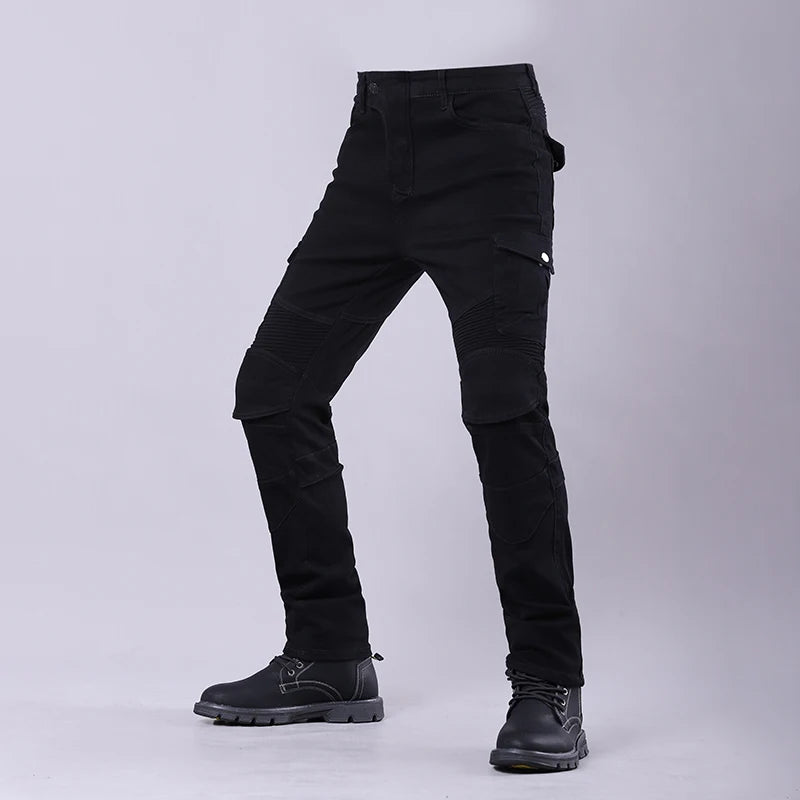 New Motorcycle Riding Pants Outdoor Men Women Leisure Elastic Moto Jeans Motorbike Trousers With Knee Hip Pads Protective Gear