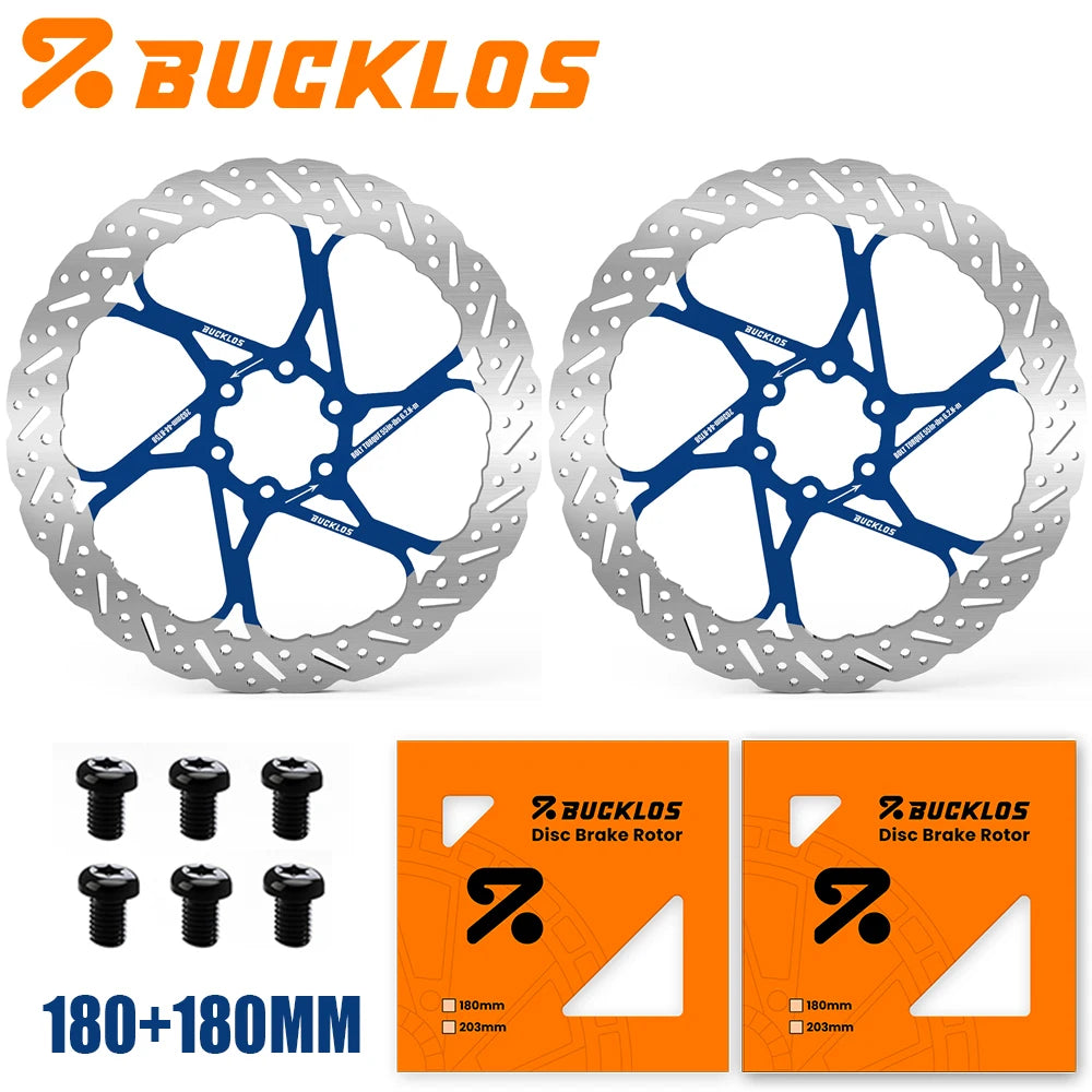 BUCKLOS 2PC Bicycle Rotor Bike Brake Discs 160mm 140mm 180mm 203mm Brake Discs Heat Dissipation Hydraulic Disc Brakes Rotor