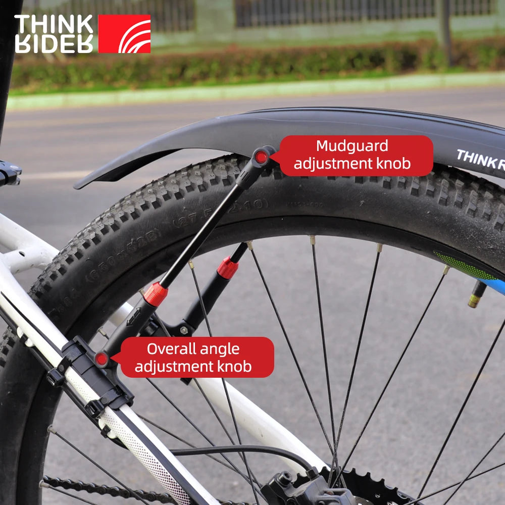 ThinkRider 26-29 Inch Mountain Bike Mudguard Widen Quick Release Durable lnnovative Installation Fender Bicycle Accessaries