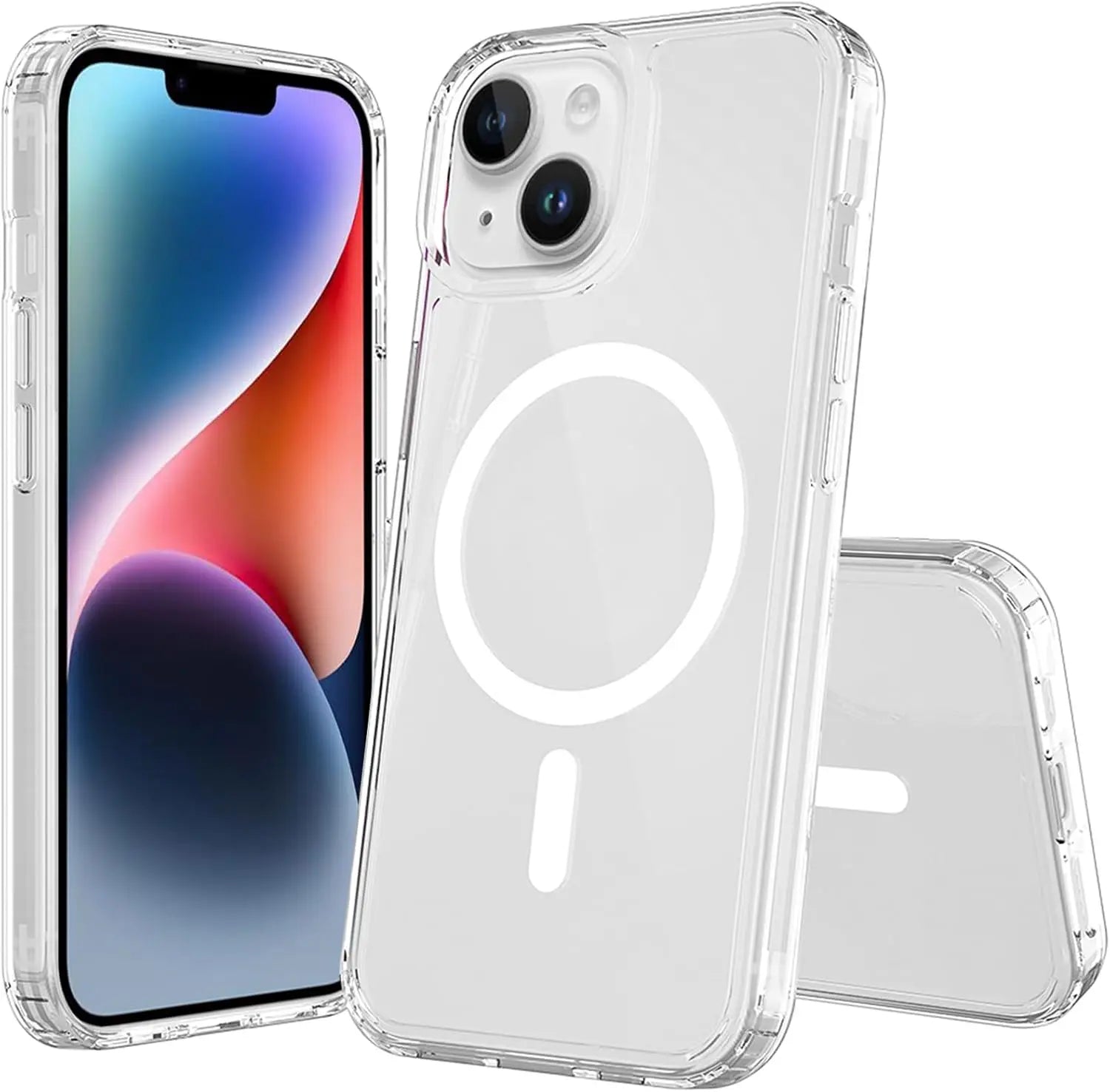 Original Magnetic Transparent Phone Case, Silicone Case for iPhone 17 Air 16 15 14 13 Pro Max Plus 16E Magsafe