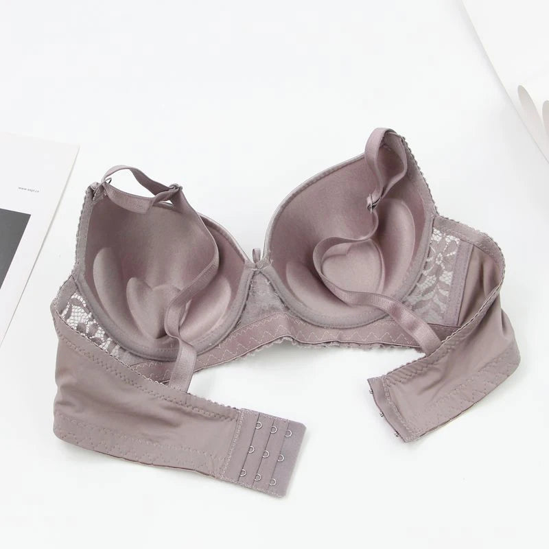 DaiNaFang Push Up Bras For Women Pink Blue Black Gray Beige White Burgundy Underwear Lace Minimize Seamless Lingerie