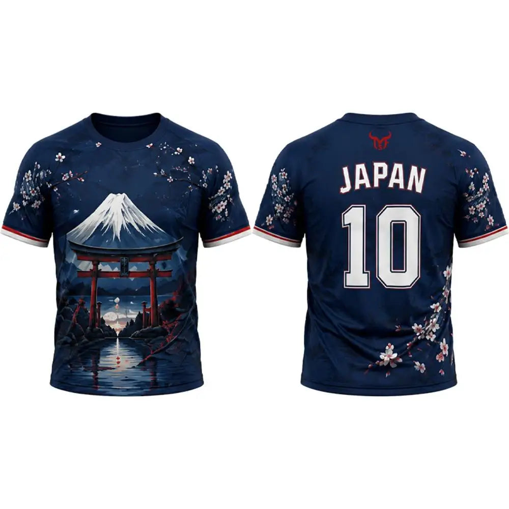 Japanese Style Print Football Jersey Summer Breathable And Quick-drying Football Training Uniform Unisex O-neck Streetwear Top