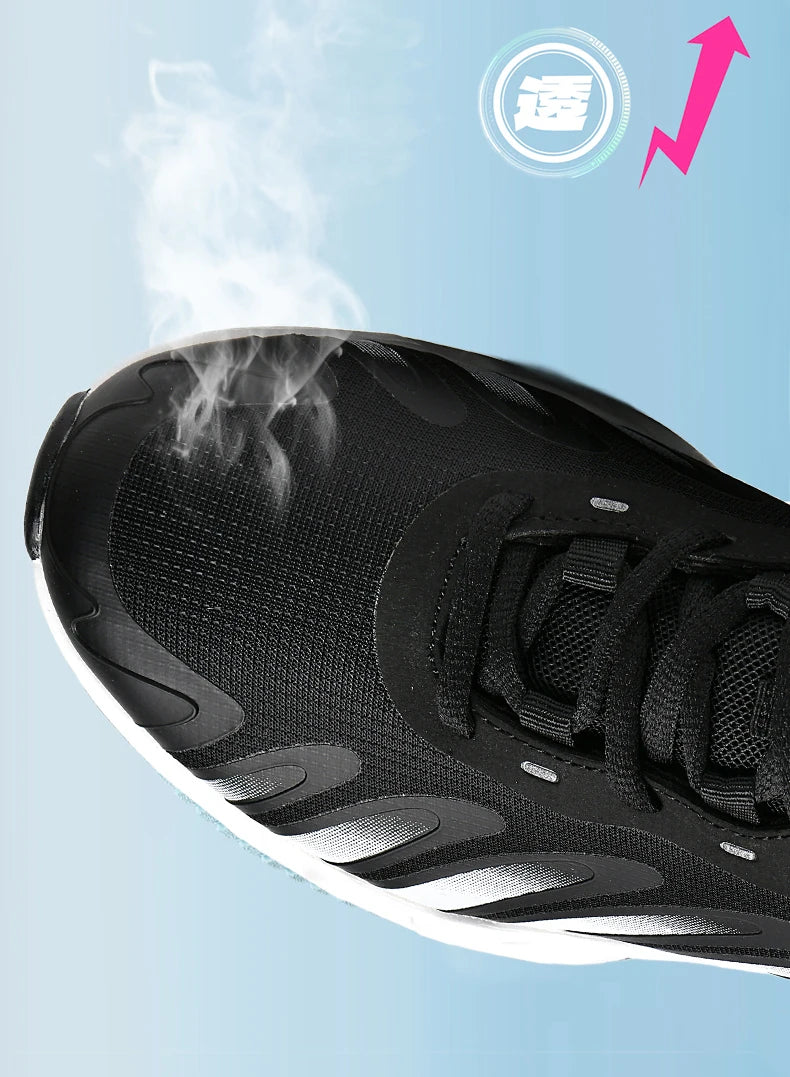 New men's sneakers PU air cushion anti-slip shock absorber running shoes outdoor lightweight and breathable mesh running shoes