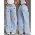 High Waist Loose Straight Wide Leg Denim Pants Women Vintage Casual Drape Long Jeans