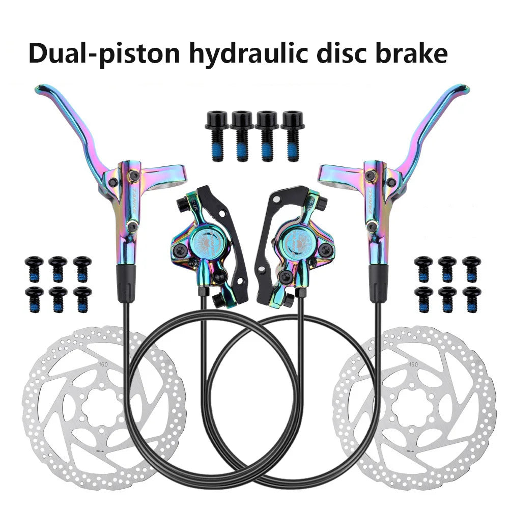 MT200 Bike Hydraulic Disc Brake MTB Brake BL BR 800/1600mm Bicycle Brake 2 Piston 3 Finger Steel Lever Bike Parts Upgrade