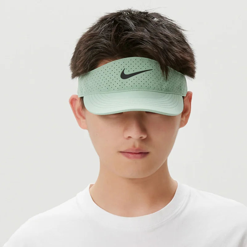 Nike Unisex Quick-Dry Tennis Sun Visor Cap Couple Style Soft Gray Green/Charcoal Black/Black Fb6443-006