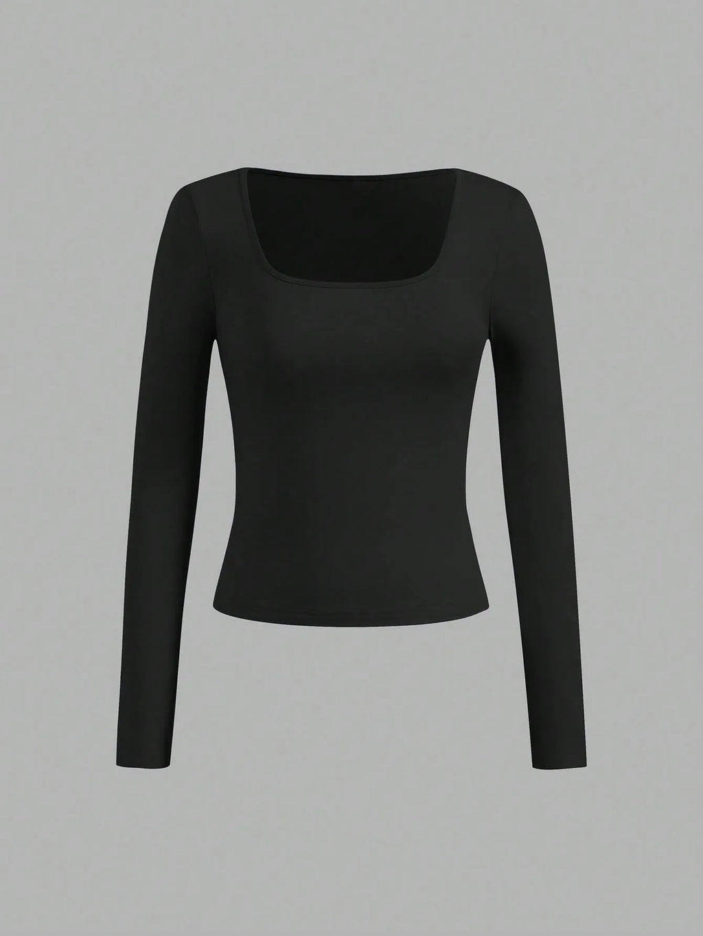 3 pieces Women's Long Sleeved U-neck T-Shirt Tops Solid Color soft Street Spicy Girl Casual Autumn Tight Fitting