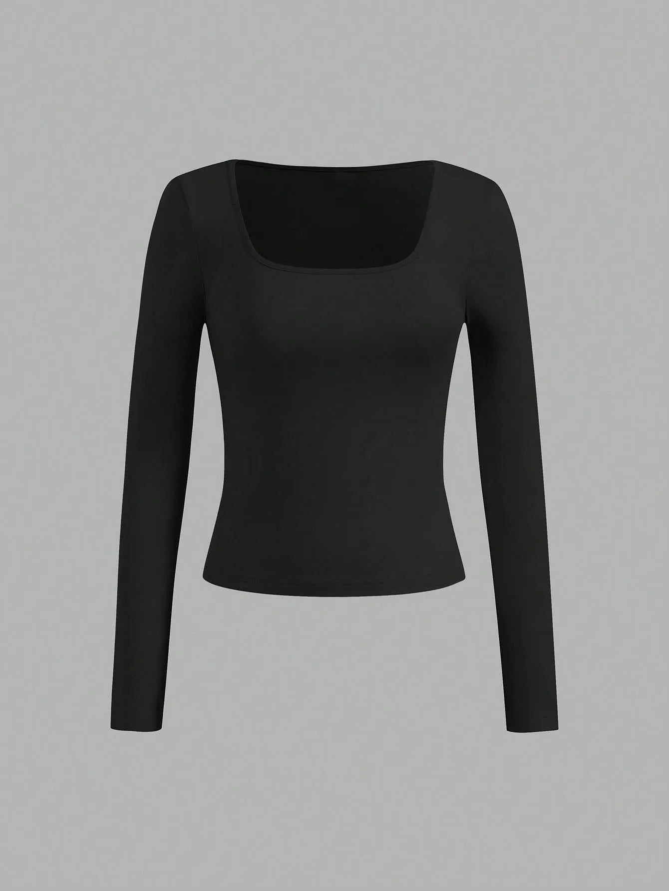 3 pieces Women's Long Sleeved U-neck T-Shirt Tops Solid Color soft Street Spicy Girl Casual Autumn Tight Fitting