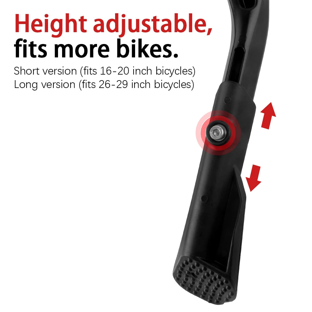 Adjustable MTB Kickstand Heavy Duty Aluminum Alloy MTB Snow Folding Electric Bike Footrest Kit Rear Supporter 16-29 Inch Bicycle