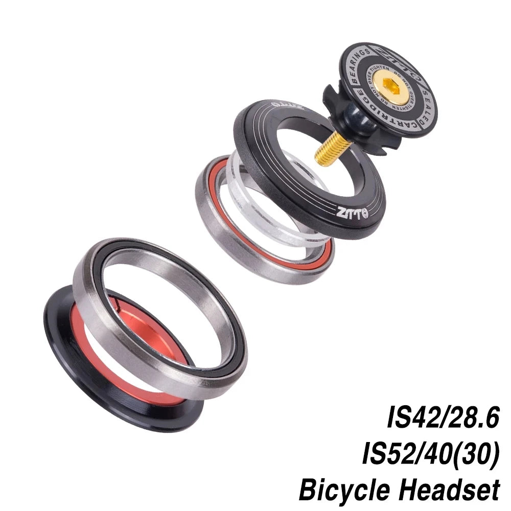 MTB 4252ST 1 1/8"-1 1/2" Straight Tube Steering Column IS42 IS52 Bike Headset Bicycle Headset Bearing 42mm 52mm