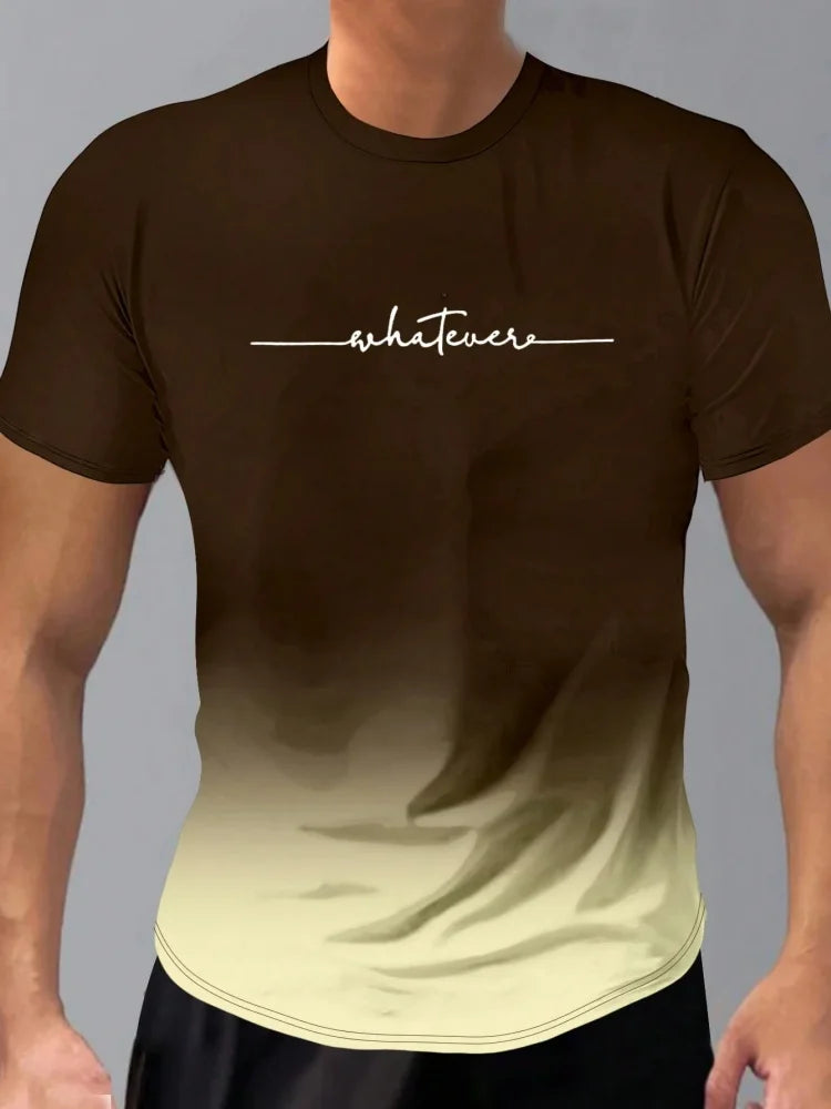 Men's Short Sleeve Summer Outdoor Breathable Round Neck T-shirt Short Sleeve Classic Stripe Pattern Large Size Loose Men's short