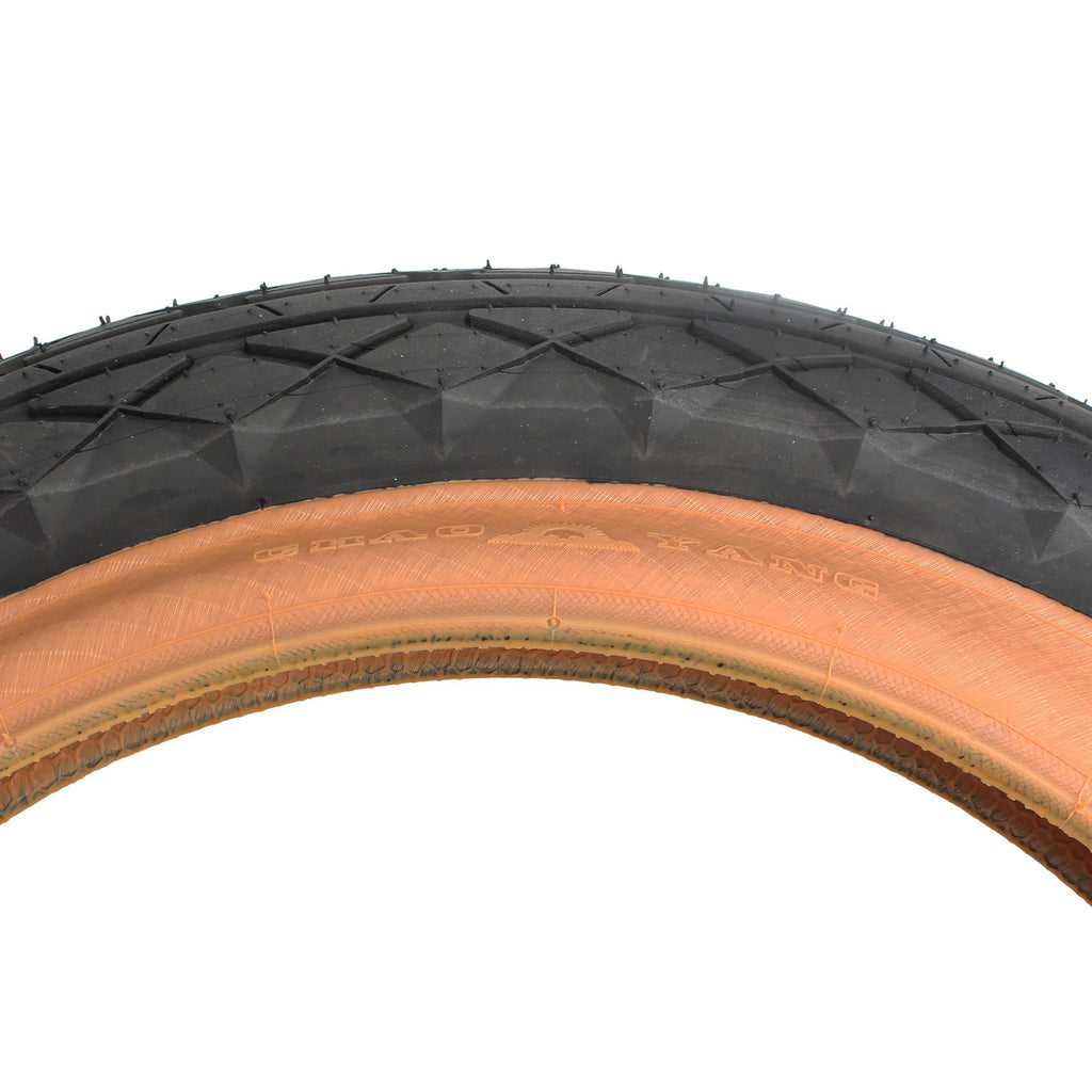 20x4.0 Bicycle Fat Tire with Yellow Sidewall, Straight Bead Design, Wide Inflatable Outer Tire
