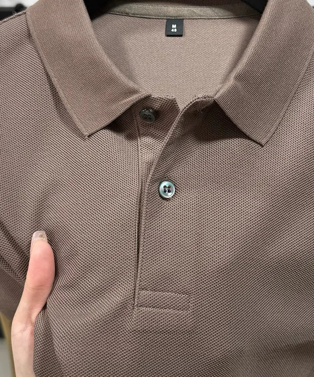 100% pure cotton 2026high-end brand men's short sleeve polo shirt summer fashion luxury wheat embroidery golf top casual T-shirt