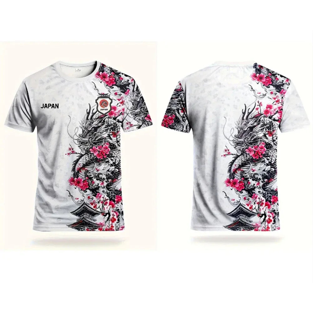 Men's Japanese Samurai Style Football Jersey Crew Neck Comfort Sports Top for Football Basketball Volleyball Training Gift Tops