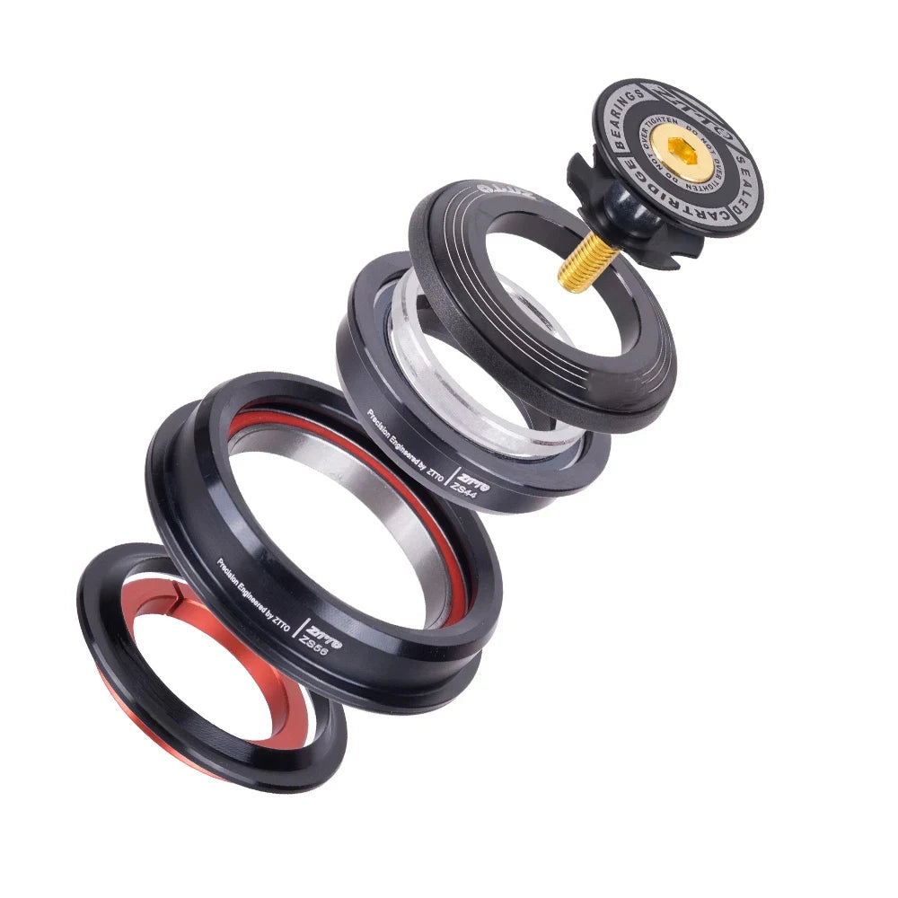 1 1/8"-1 1/2" 45 Degree Threadless Tapered Tube Fork Straight Tube ZS44 ZS56 Sealed Bearing Bicycle Headset Bike Headset