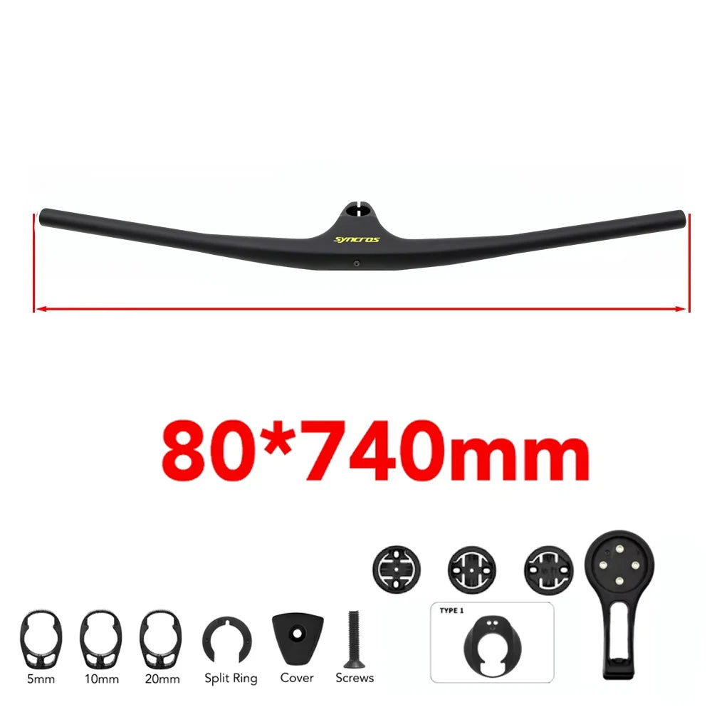 SYNCRO Full Carbon Fibre Integrated Cockpit  Internal Cable -17° 50mm-90mm MTB Carbon Handlebar For MTB XC 4 color Logo