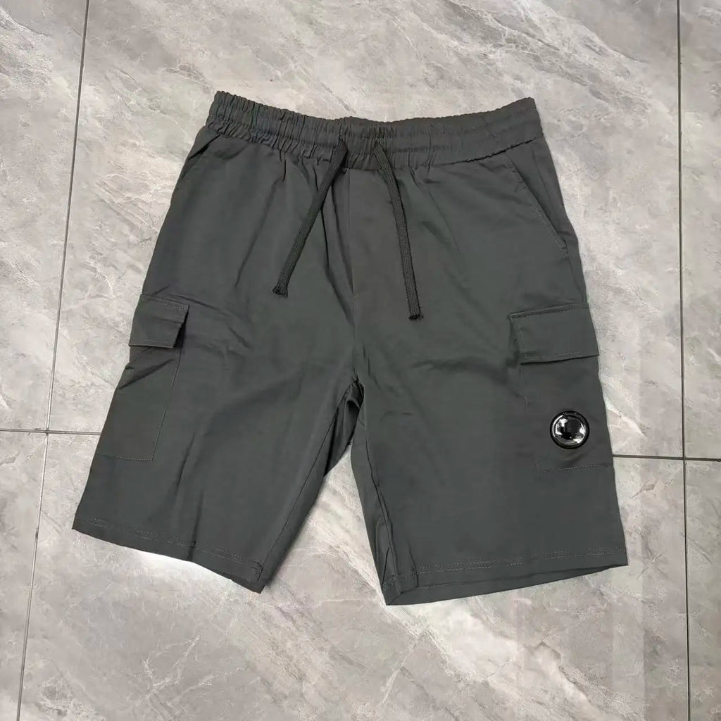 Men's beach pants, casual shorts, five quarter shorts, breathable hanging shorts, elastic waist slim fit multi pocket shorts