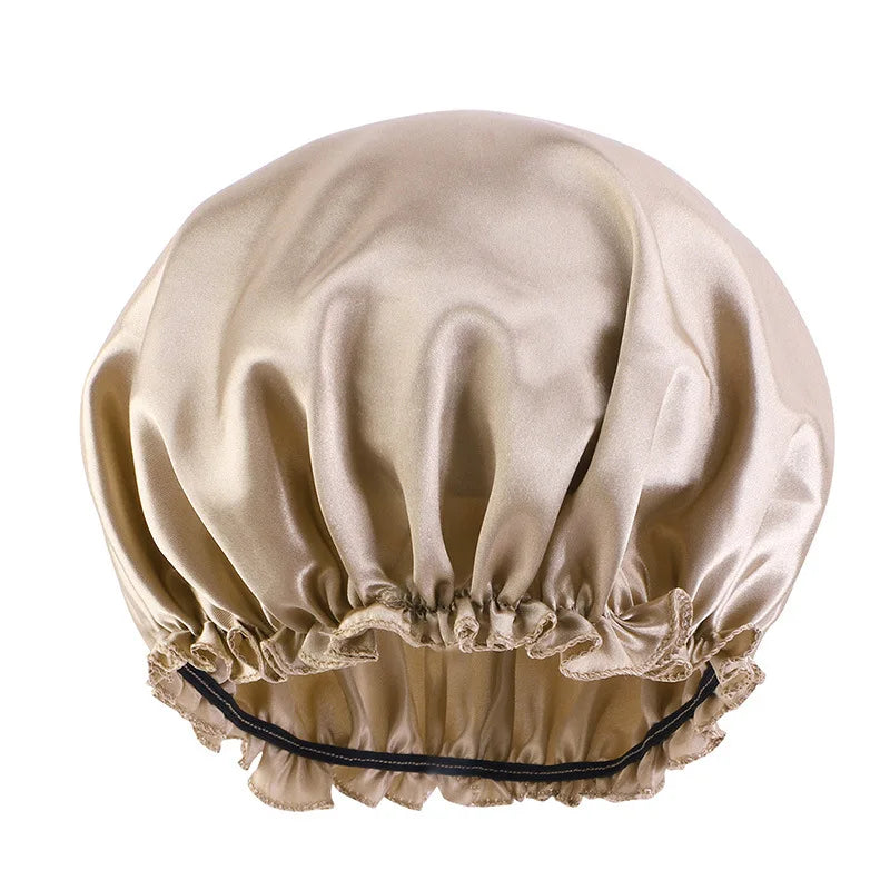 Women Solid Satin Sleeping Night Caps Elastic Band Hair Care Bonnets Used To Hair Care