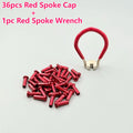 36pcs Bicycle Spoke Cap and 1pc Spoke Wrench Kit for 14G 2mm MTB Road Bike Spokes Wheel Nipples Cap Adjustment Wheel Rim Wrench