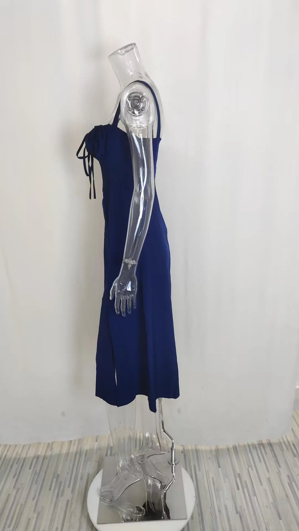 Women Summer Dress 2024 Fashion Floral Print Halter Sling V Neck Bra Sleeveless Gentle Woman mid-calf Dresses Vestidos GHH24128