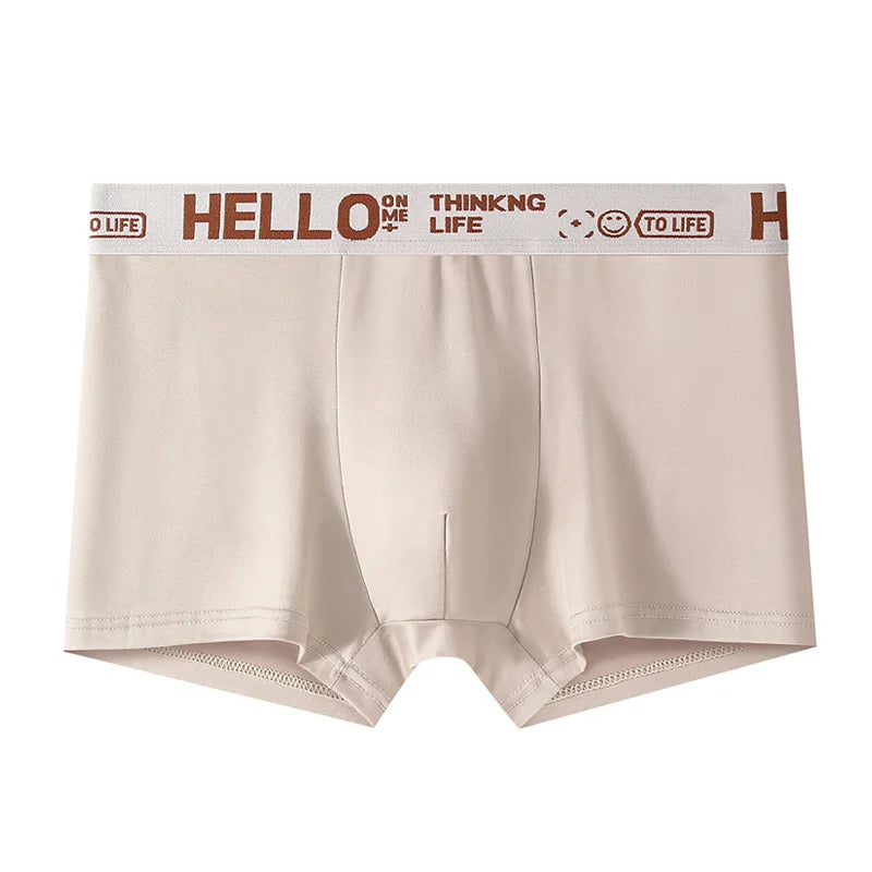 Underwear Man 2025 Briefs mid-waist loose XXXXL underpants hello letter summer confortable men's boxer brief