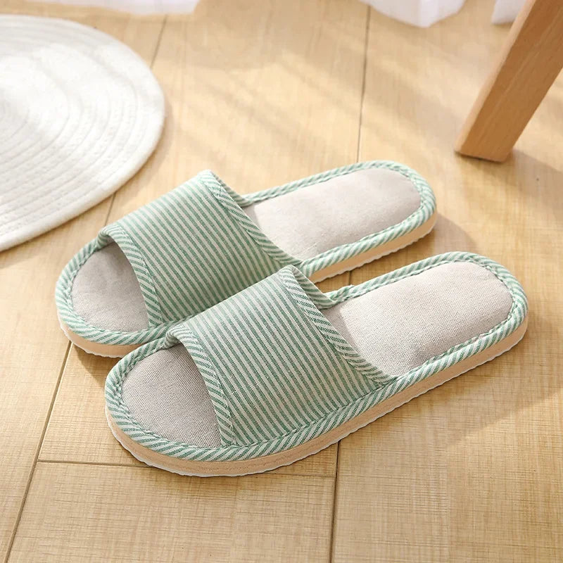 Four Season Linen Home Slippers Women Indoor Bedroom Women House Slides Autumn Unisex Lovers Shoes Adults Outdoor Casual Sandals