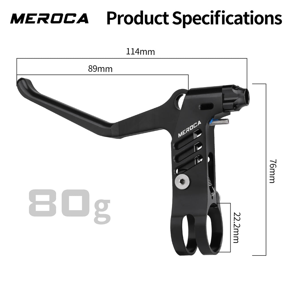 MEROCA 1Pair Bicycle Brake Lever Ultra-light Aluminum Alloy For 22.2mm Handlebar Folding Bicycle Brake Lever