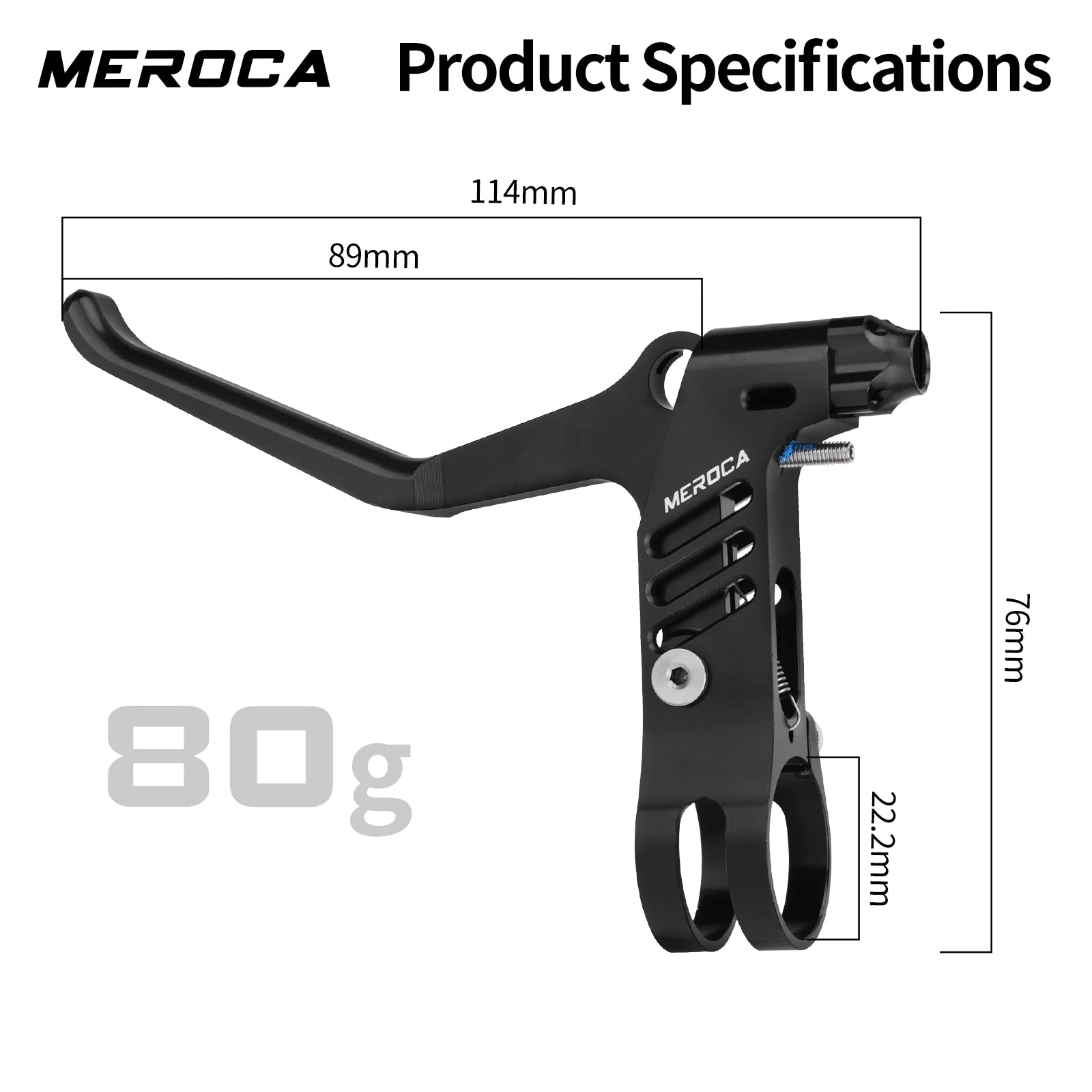 MEROCA 1Pair Bicycle Brake Lever Ultra-light Aluminum Alloy For 22.2mm Handlebar Folding Bicycle Brake Lever