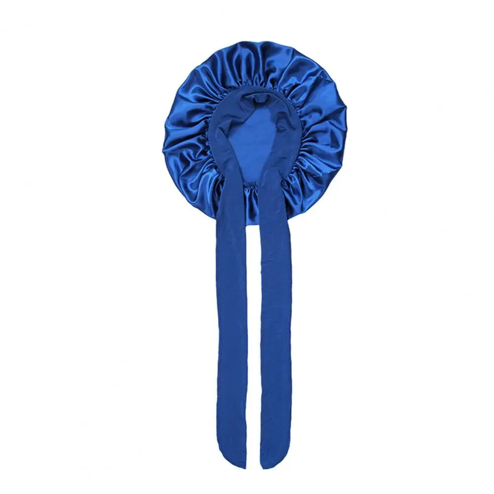 Women Sleeping Hair Bonnet with Tie Band Night Sleep Cap Adjustable Silk Satin Bonnet Wrap for Braids Long Curly Hair