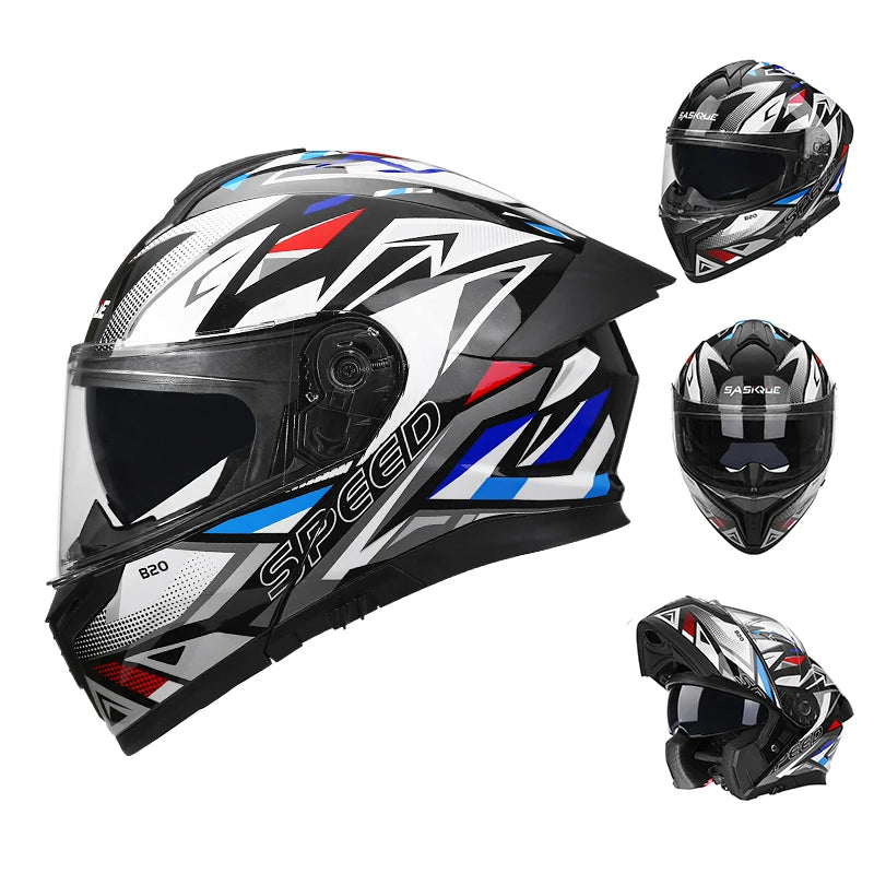 New Flip Up Motorcycle Helmet Dual Lens Sun Visor DOT Certified Bluetooth Compatible Unisex Adult Motorbike Full Face Helmet