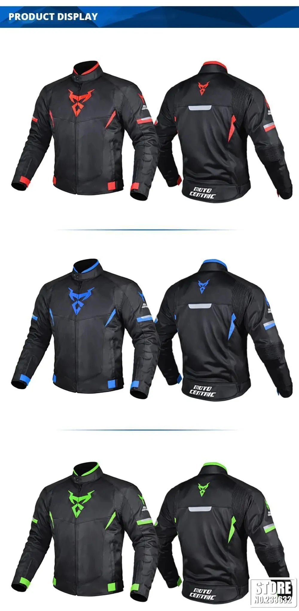 Motorcycle Jacket Protective Clothing Road Commuter Sports Off-Road Riding Clothing Reflective Breathable Durable Anti-Falling