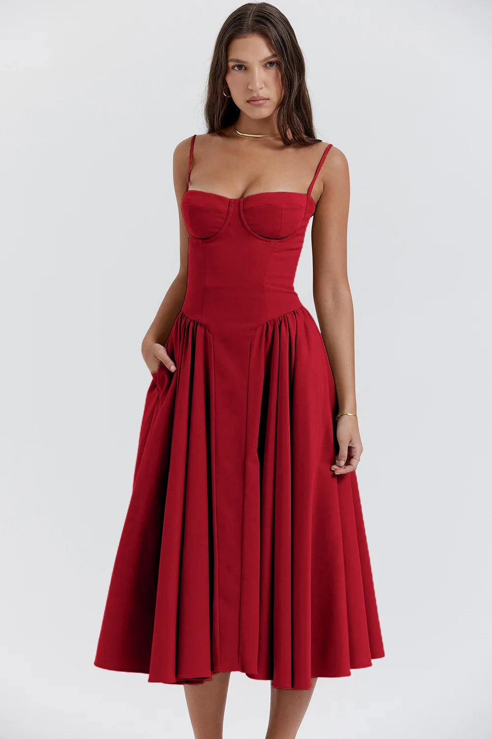 Summer Sexy Tube Top Waisted Camisole Dress Women Elegant Sleeveless Backless Pleated Female Party Evening Dresses