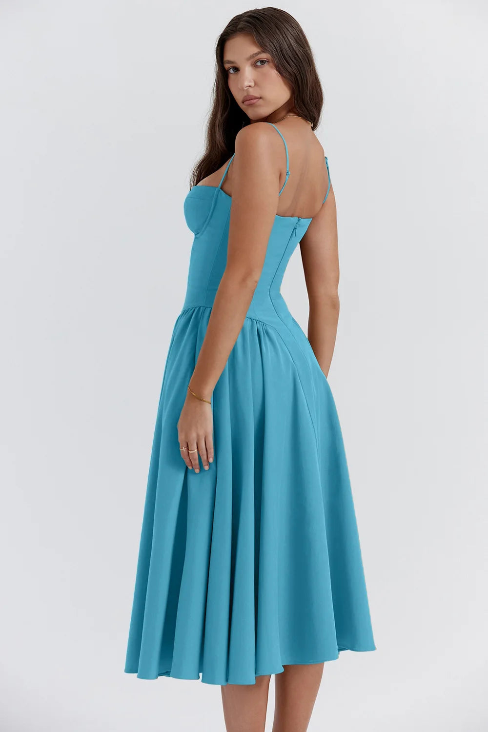Summer Sexy Tube Top Waisted Camisole Dress Women Elegant Sleeveless Backless Pleated Female Party Evening Dresses