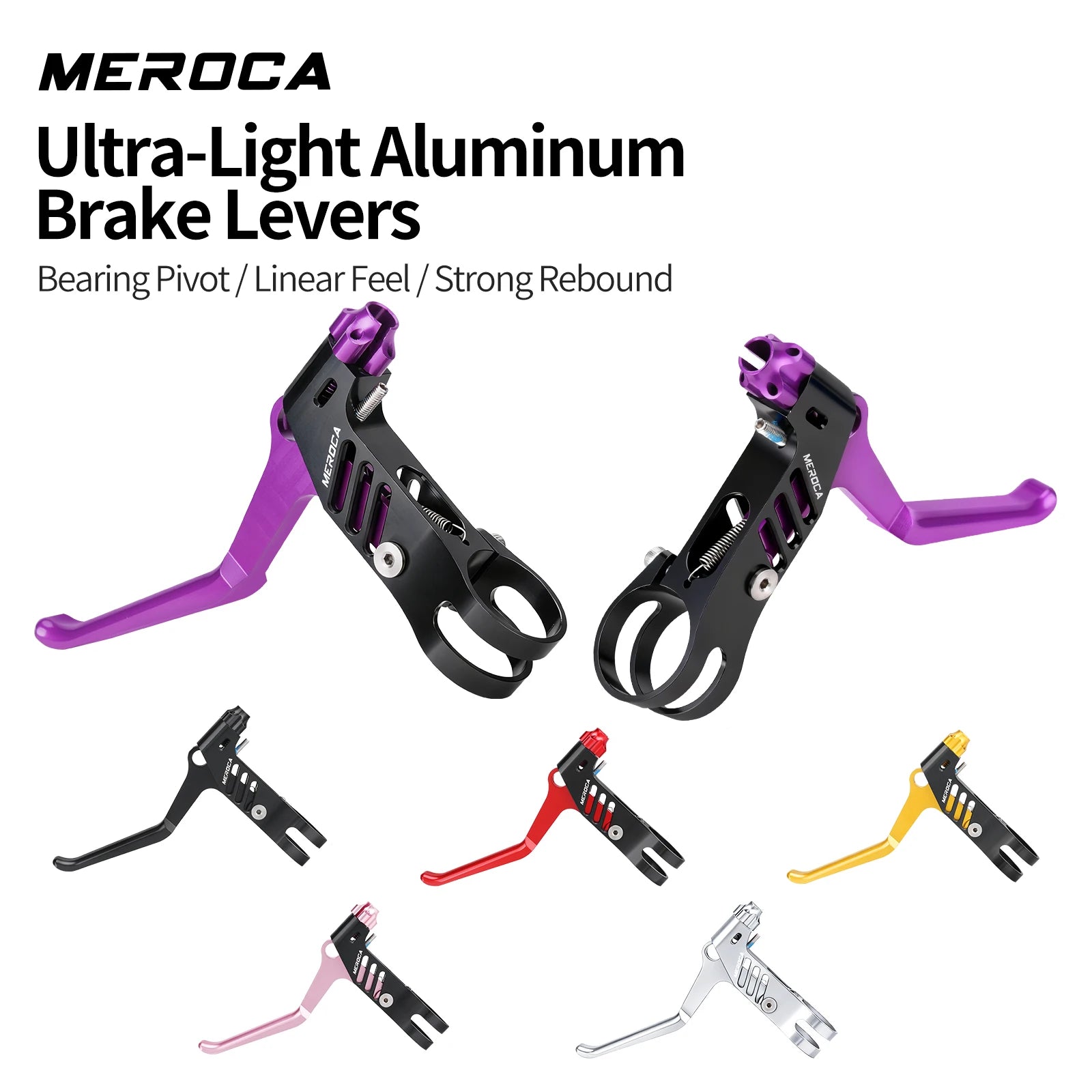 MEROCA 1Pair Bicycle Brake Lever Ultra-light Aluminum Alloy For 22.2mm Handlebar Folding Bicycle Brake Lever
