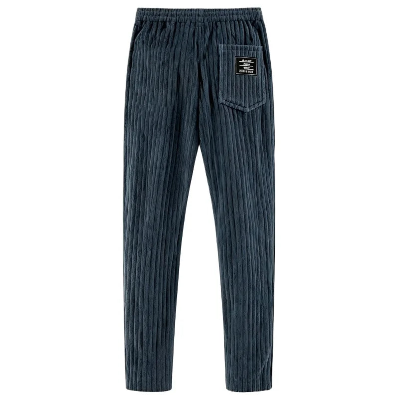 Retro Vertical Striped Men's Pants Corduroy Casual Pocket Trousers Loose Baggy Pants Straight Sweatpants Outdoor Streetwear