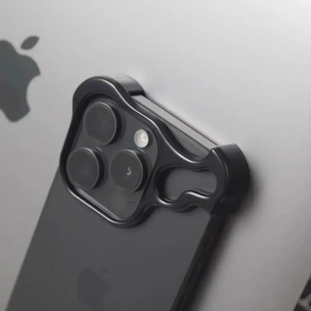 lrregular Metal Bumper Phone Case For IPhone Air 13 14 15 16 17 Pro Max Plus Lens Film Protection Bare Aluminum Shockproof Cover
