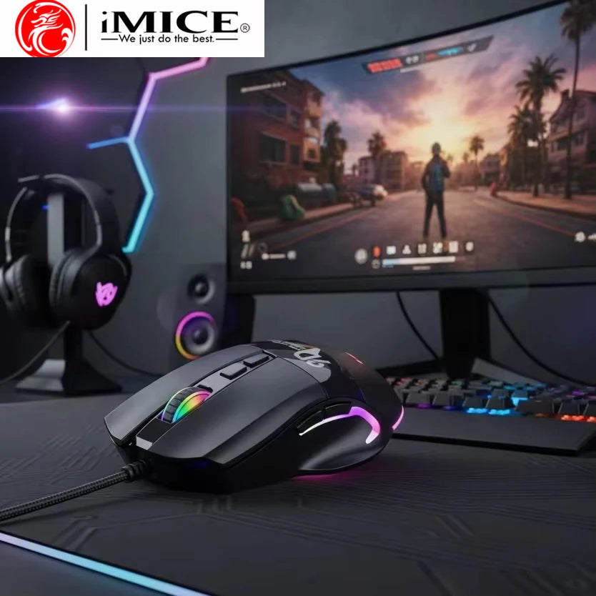 RGB Light Wired Gaming Mouse,Multi-Keys,9 Buttons,DPI Adjustable Ergonomic Design Programmable Mouse For Laptop PC Computer
