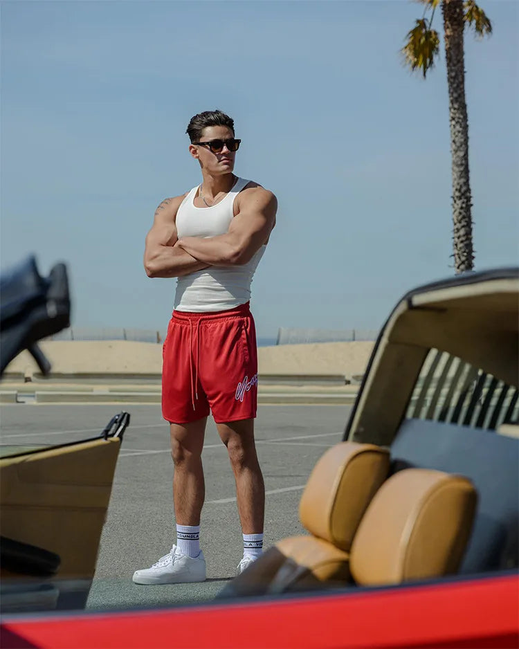 Trend Men's Mesh Beach Swim Casual Shorts Man Quick Dry Loose Basketball Jogger Short Pants Gym Fitness Sport Running Sweatpants