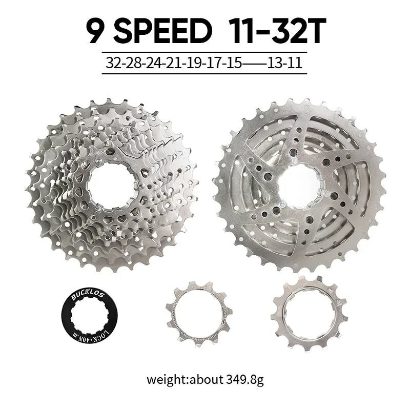 BUCKLOS Bike Cassette 8/9 Speed Bicycle Freewheel 11-25T/28T/32T/34T/36T/40T Road Mountain Bike Cassette for HG Hub Bicycle Part
