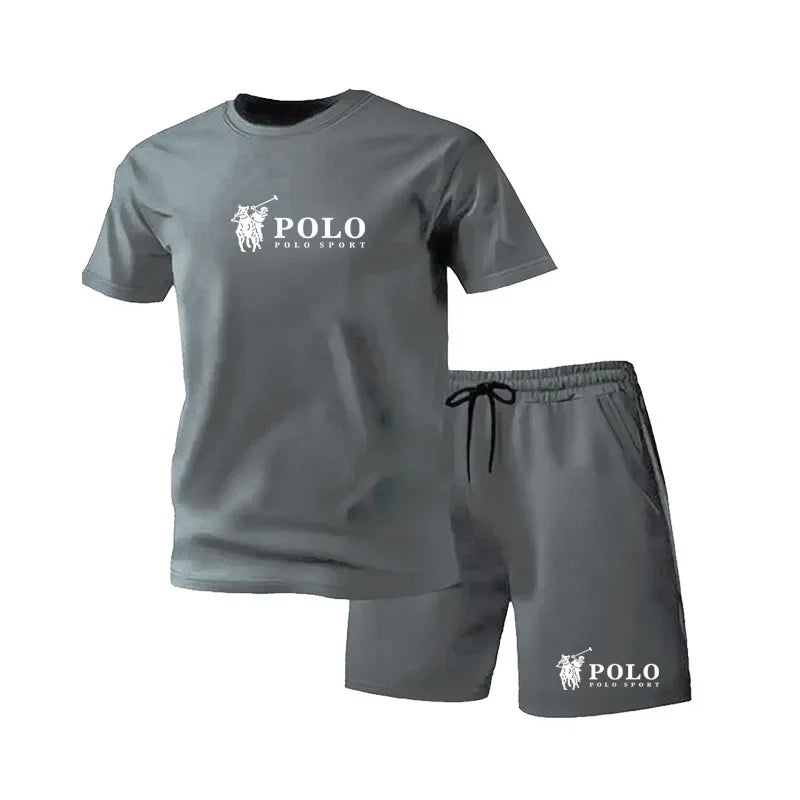 Summer New Style Men's Sport Suit, Short Sleeve T-shirt + Elastic Waistband Short Pants Set, Breathable and Quick-drying Casual