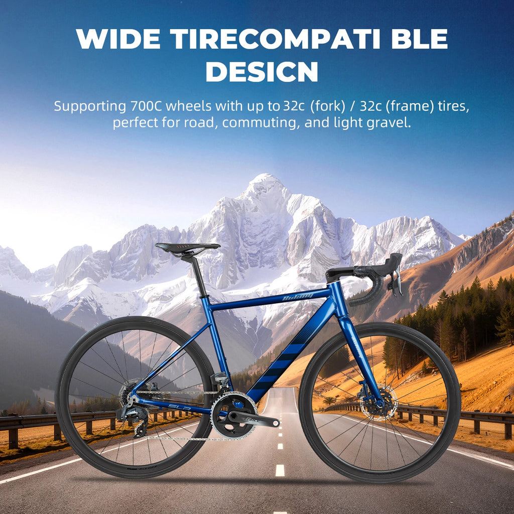 BOLANY Road Bike Frame Internal Cable Routing Disc Brake Compatible 10x135mm Quick Release Aluminum Alloy Road Bicycle Frame