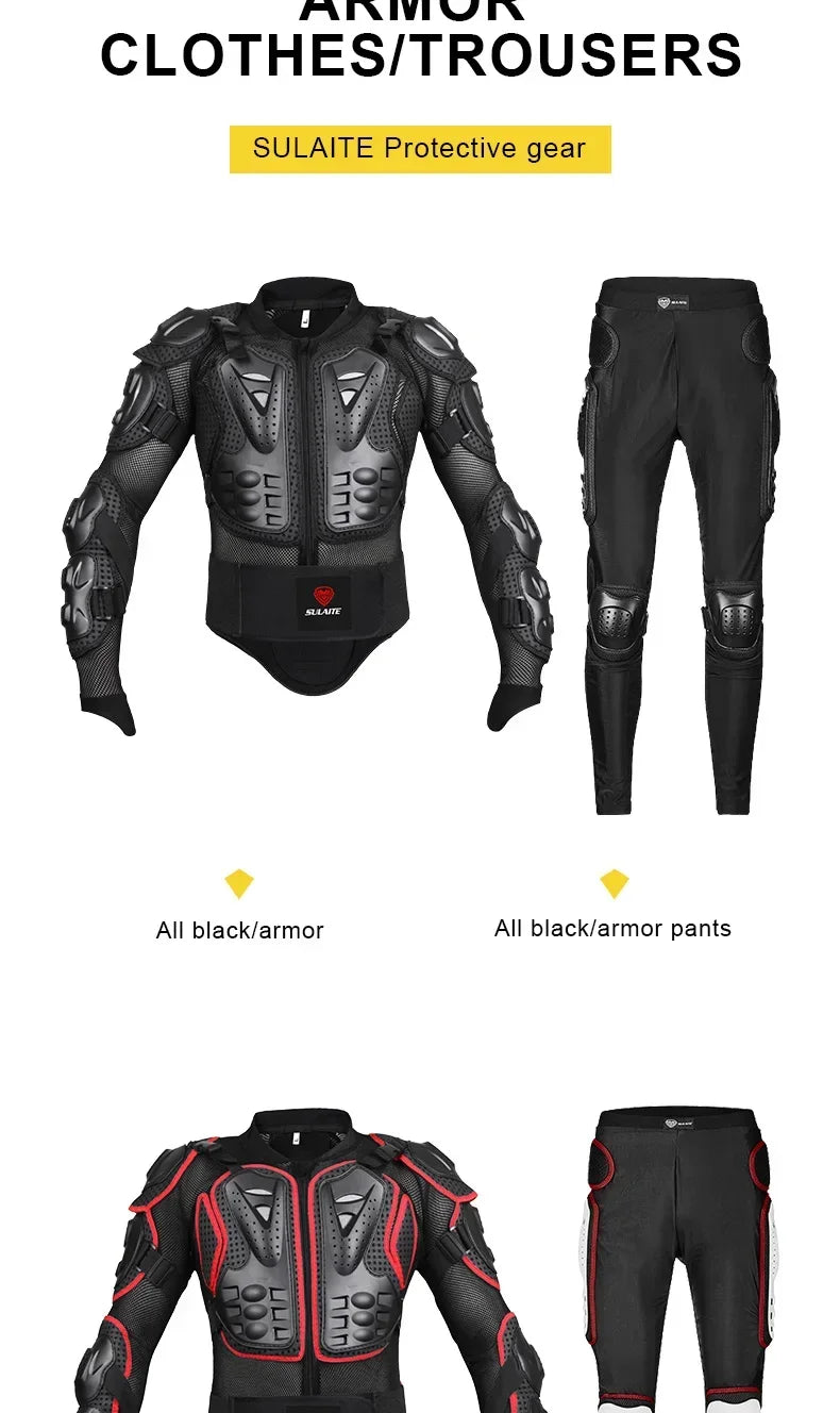 Sulaite Motorcycle Jacket Racing Riding Armor Protector ATV Motocross Body Protection Jackets Enduro Clothing Protective Gear
