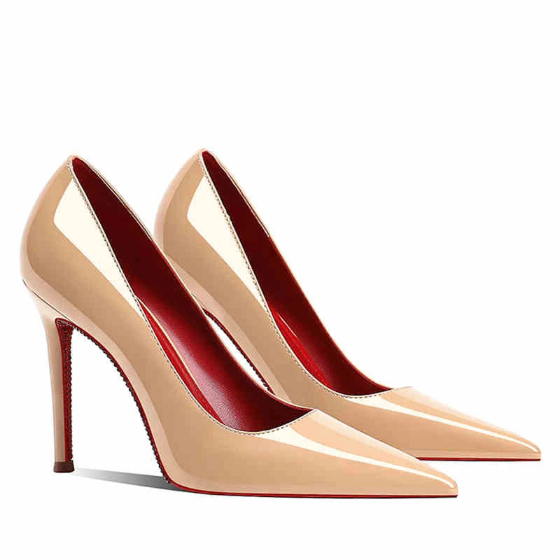 Women's heels 2025 New Luxury Brand Pumps Red Bottom Pointed Toe Rhinestone High Heels Elegant Stiletto Party Prom Ladies Shoes