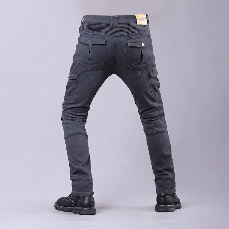 New Motorcycle Riding Pants Outdoor Men Women Leisure Elastic Moto Jeans Motorbike Trousers With Knee Hip Pads Protective Gear