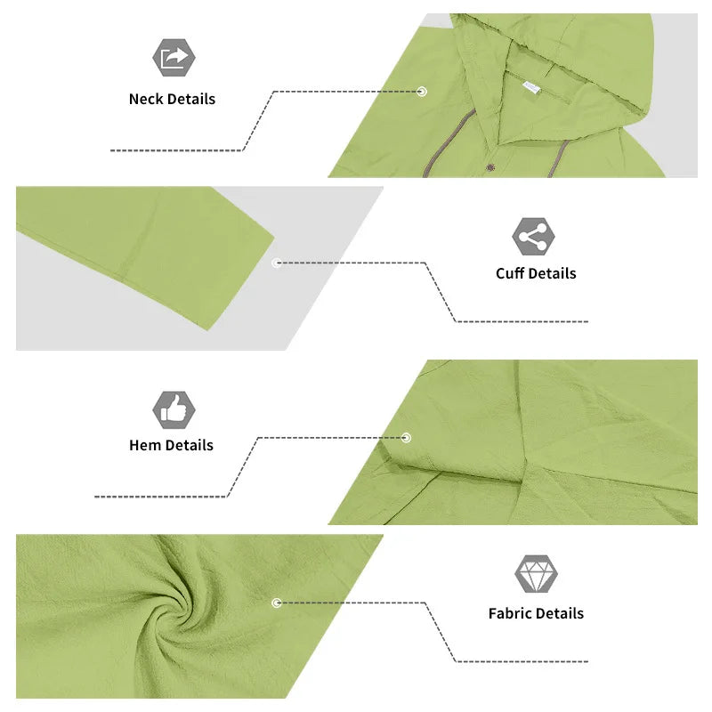 Men's Linen Long-Sleeved Shirt And Pants Set Breathable Outdoor Leisure Hiking Beach Sports Clothing for Spring Summer Autumn