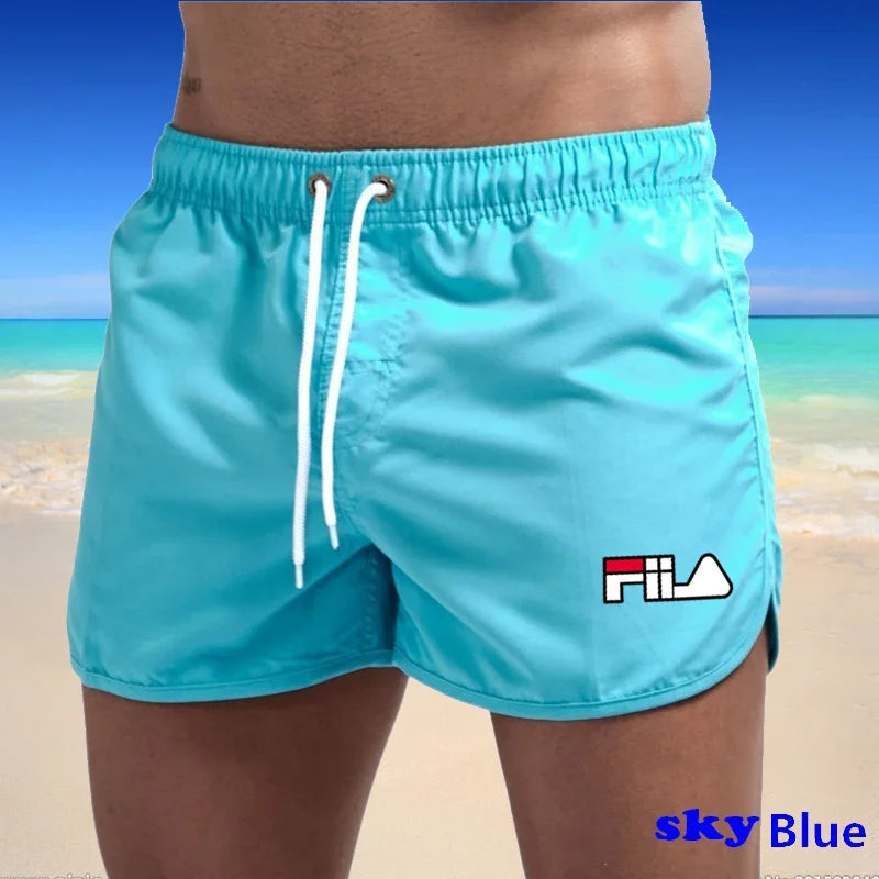 2026 Men's Multi-color Printed Quick-Dry Breathable Beach Shorts, High-Quality Three-Panel Elastic Design Leisure Sports Shorts
