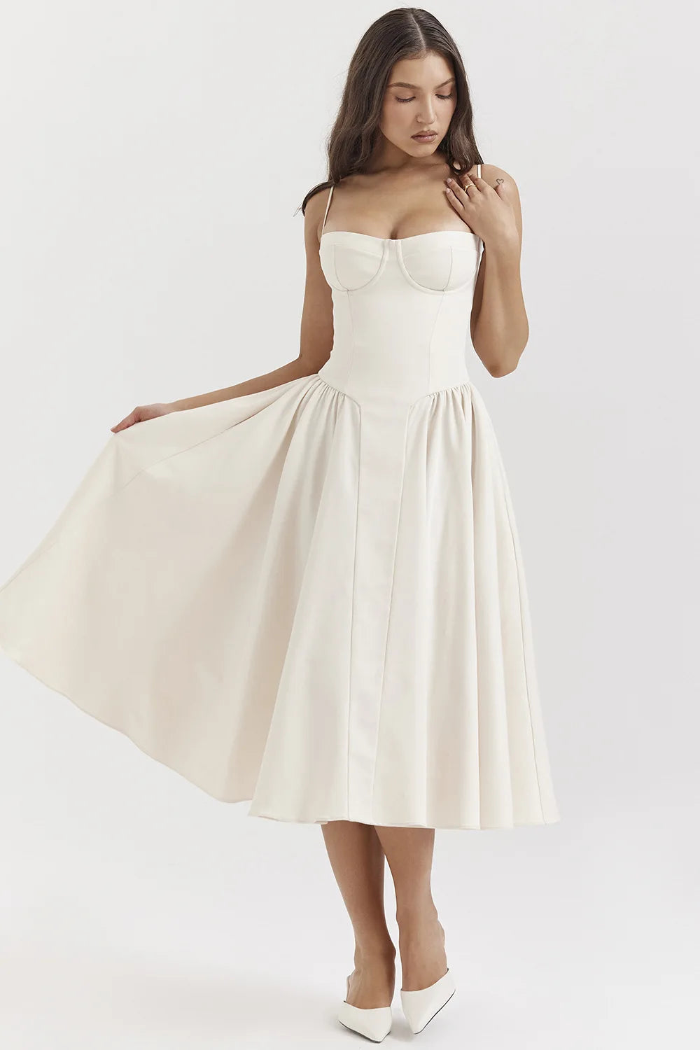 Summer Sexy Tube Top Waisted Camisole Dress Women Elegant Sleeveless Backless Pleated Female Party Evening Dresses