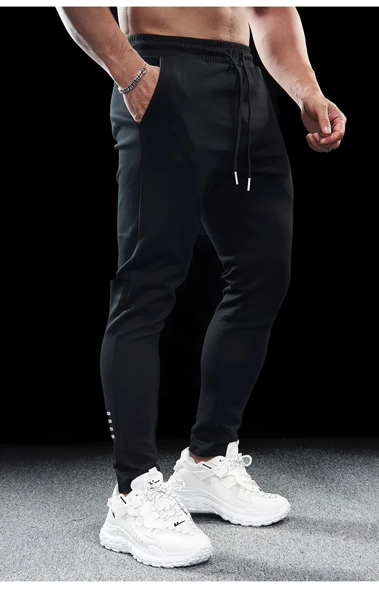 Men's Sports Gym Fitness Casual Slim Stretch Running Pants Tops Men's Quick-drying Breathable Training Pants Autumn Winter