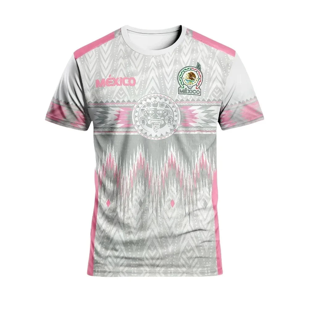 Mexico 3D Printed Football Jersey T-shirts 2025 Summer Men's Women's Same Quick-drying Tees Outdoor Sports Tops Training Clothes